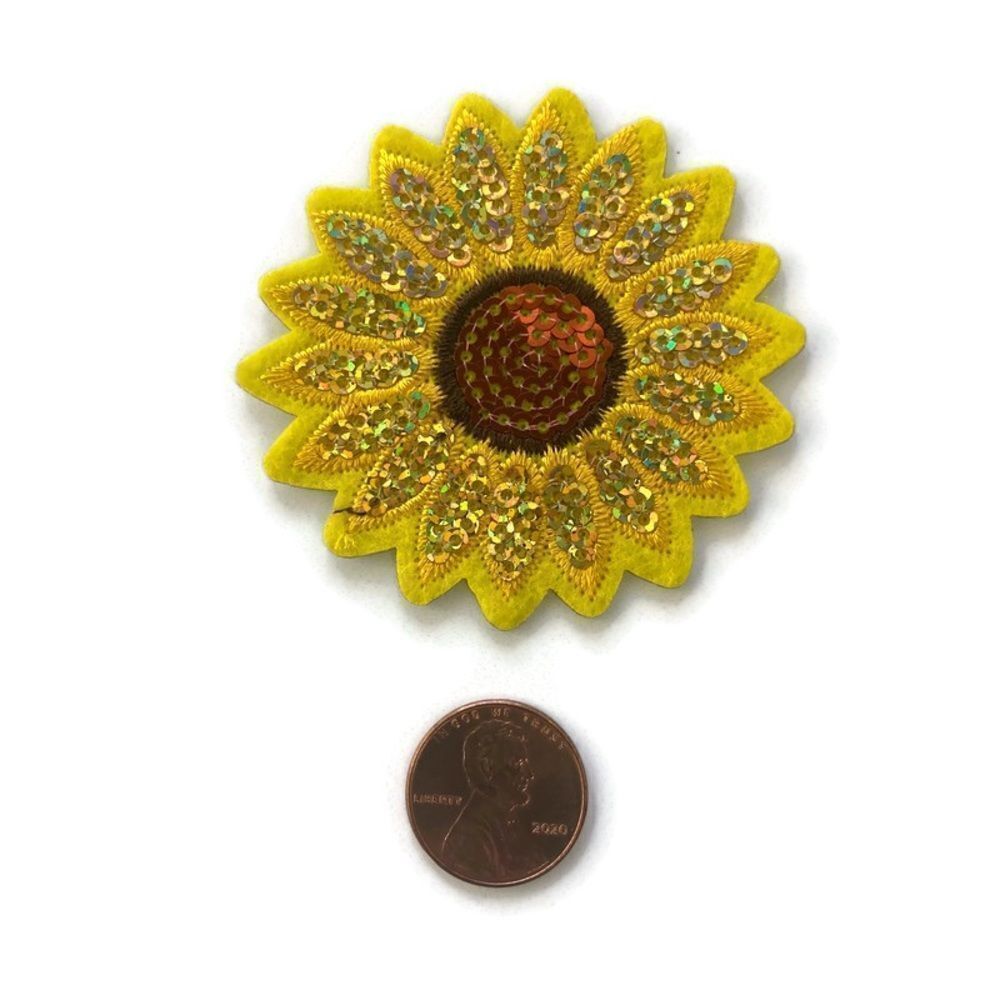 Sequins Sunflower Embroidered Patch - Picture 2 of 4